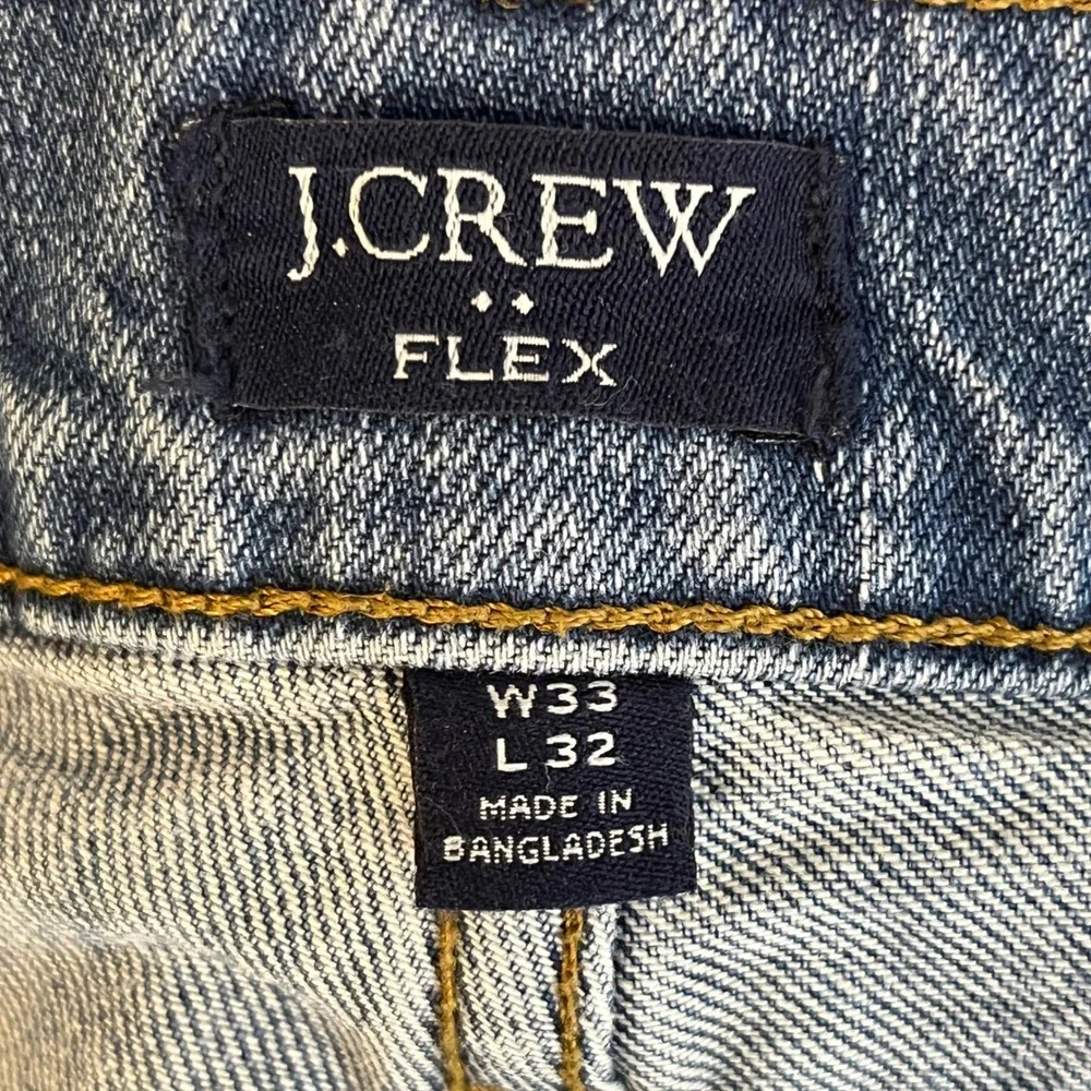 J.Crew Flex Straight Fit Jeans Mens 33x32 Medium Wash Blue Denim Pants